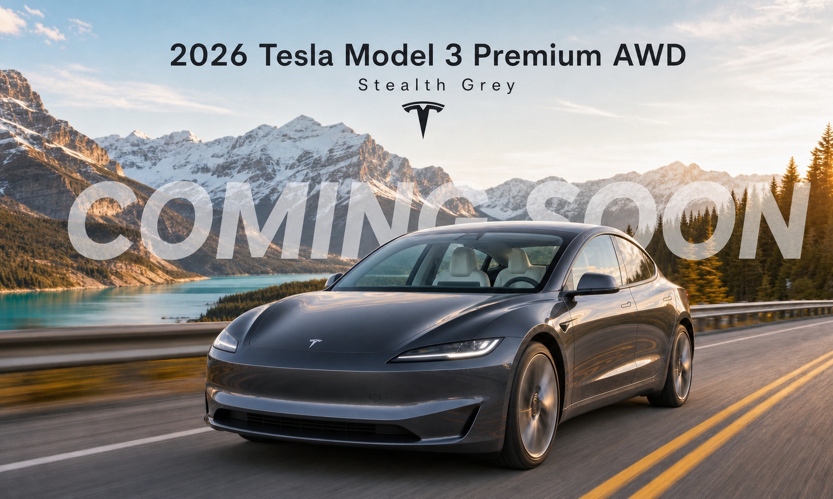 2026 Tesla Model 3 Premium AWD in Stealth Grey - Coming Soon